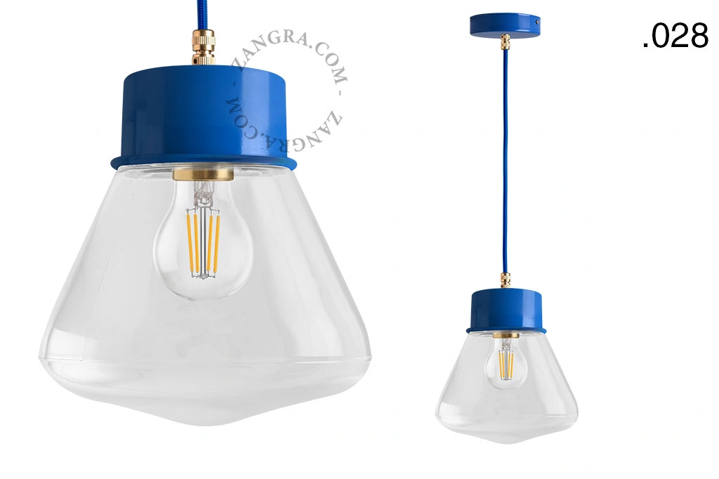 gelakte hanglamp - blauw