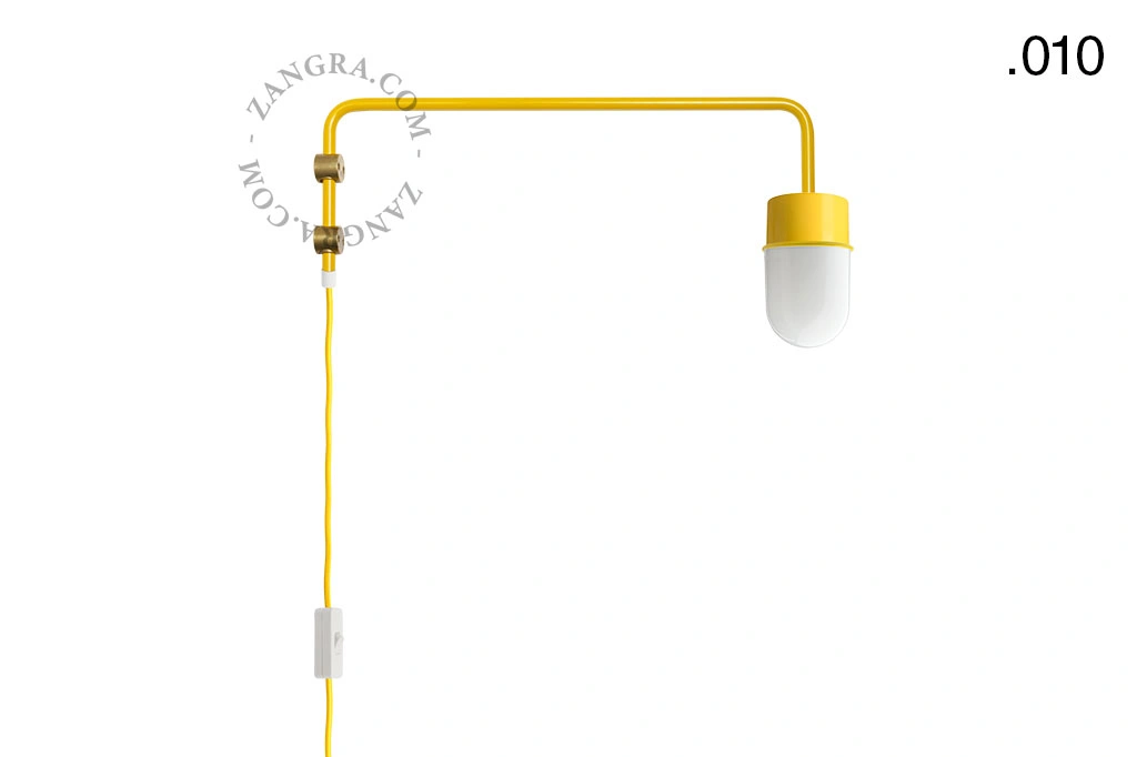 gele wandlamp Abbie met pivoterende arm