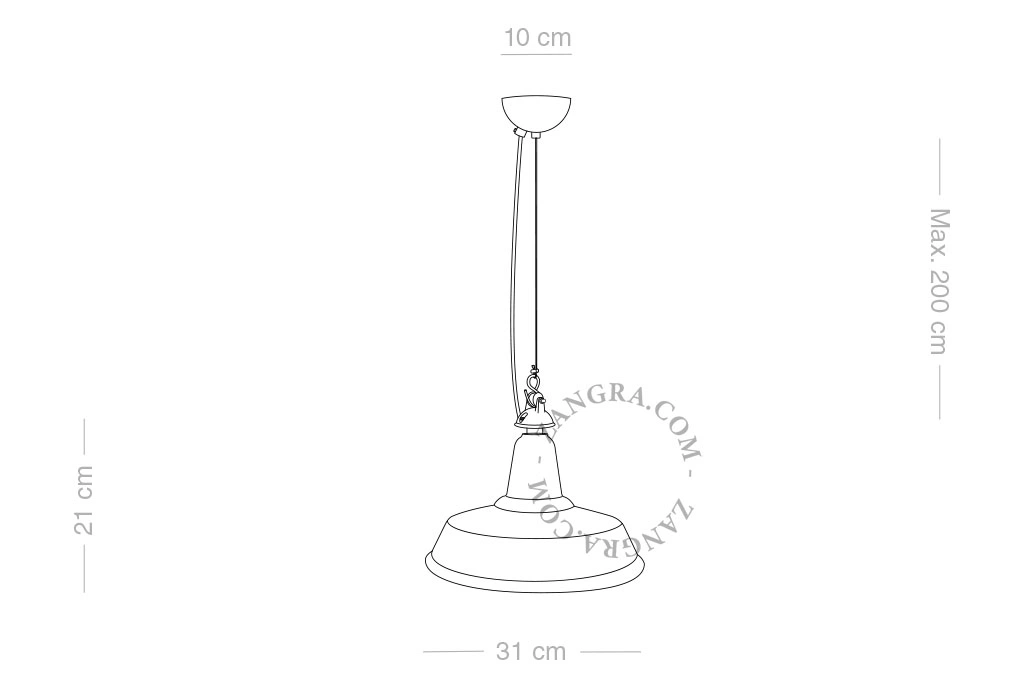 czarna industrialna lampa wisząca - Ø 31 cm