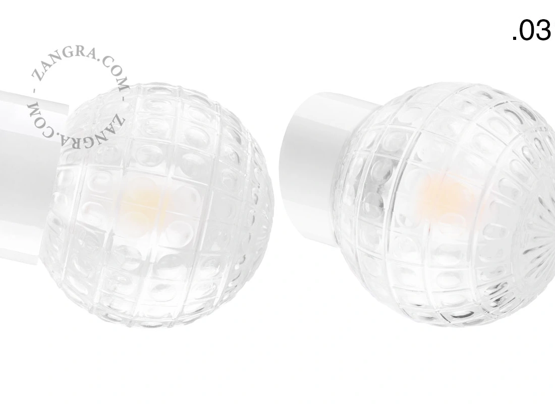 biała porcelanowa lampa ścienna David - Ø 10 cm