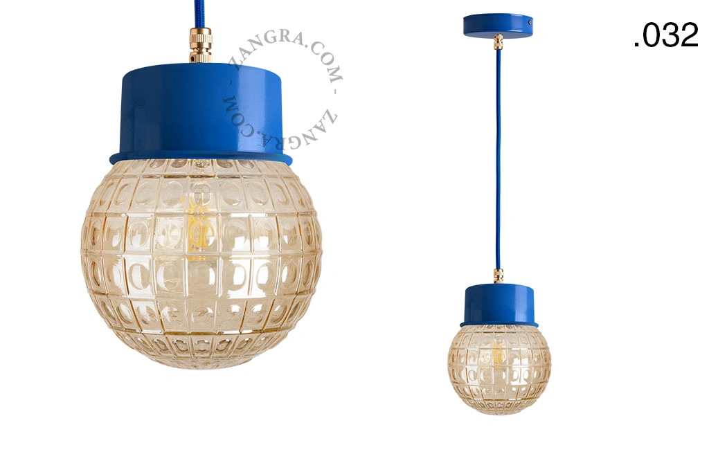gelakte hanglamp - blauw