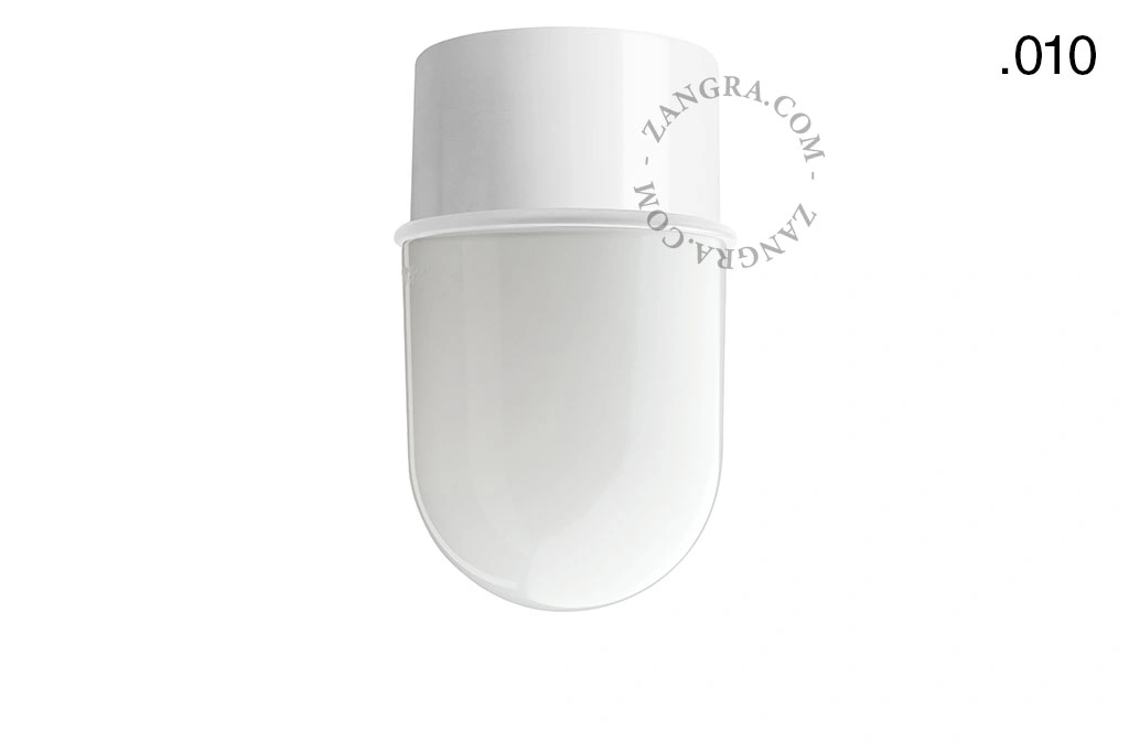 vit vägg/taklampa - glasskärm - Ø 8 cm