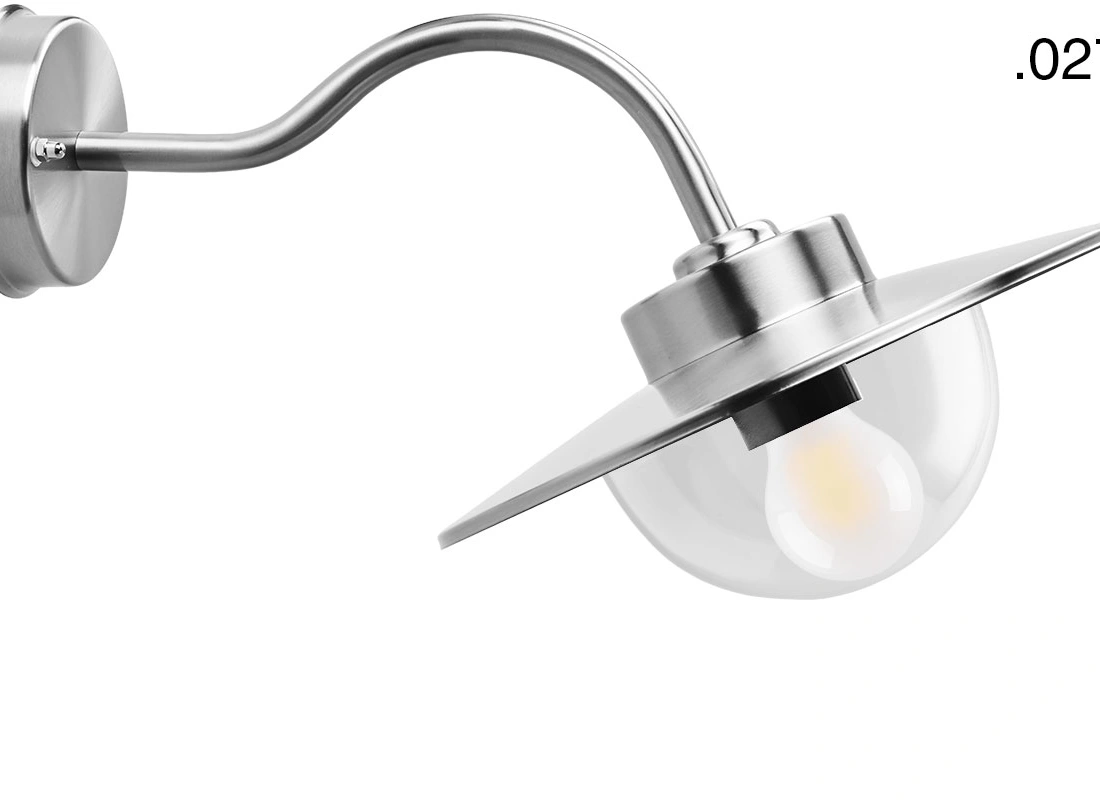 zilverkleurige industriële gevellamp Elda - IP54
