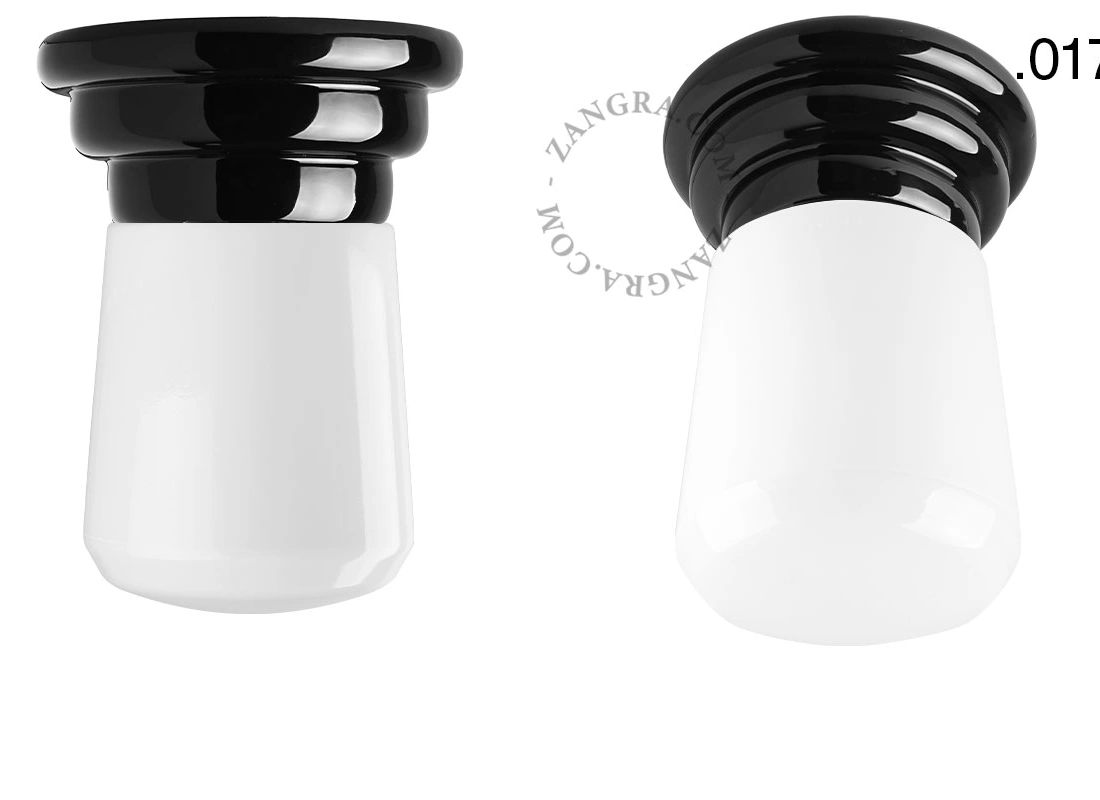 black porcelain Art Deco light Daniel