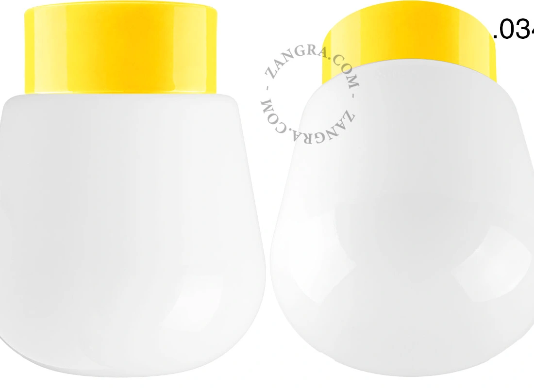 lámpara de porcelana amarilla David - Ø 10 cm
