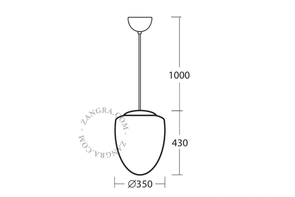 pendellampe i blæst glas - Ø 35 cm