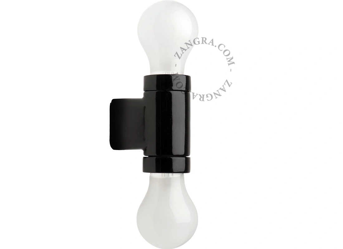 applique murale bidirectionnelle "noeud papillon" en porcelaine noire