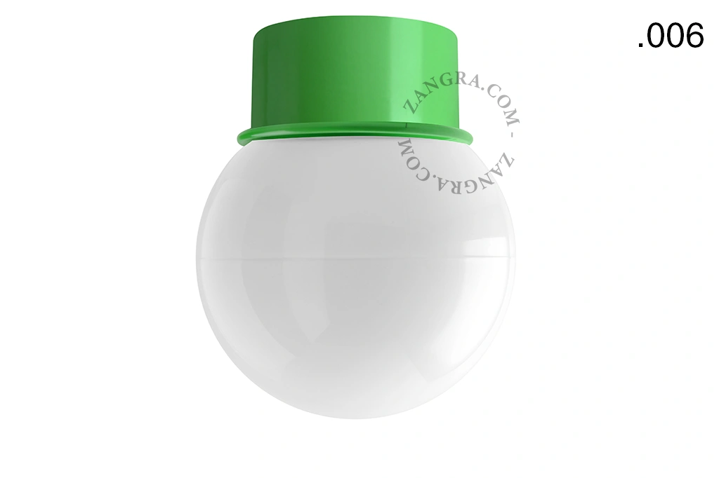 applique ou plafonnier vert - globe en verre - Ø 10 cm
