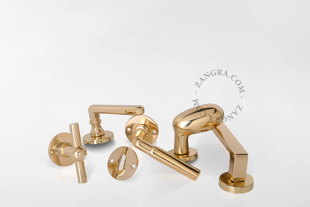 brass double door handle