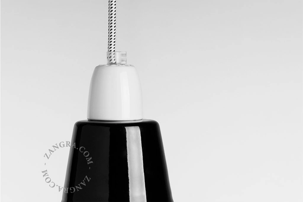 black enamelled pendant light - Ø 15 cm