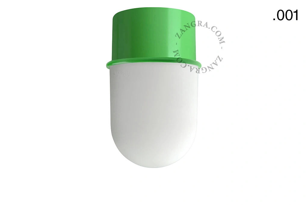 aplique o plafón verde - pantalla de vidrio - Ø 8 cm