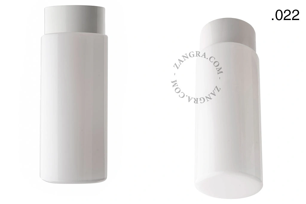 candeeiro de parede ou de teto em porcelana branca - abajur de vidro - Ø 10cm - IP54