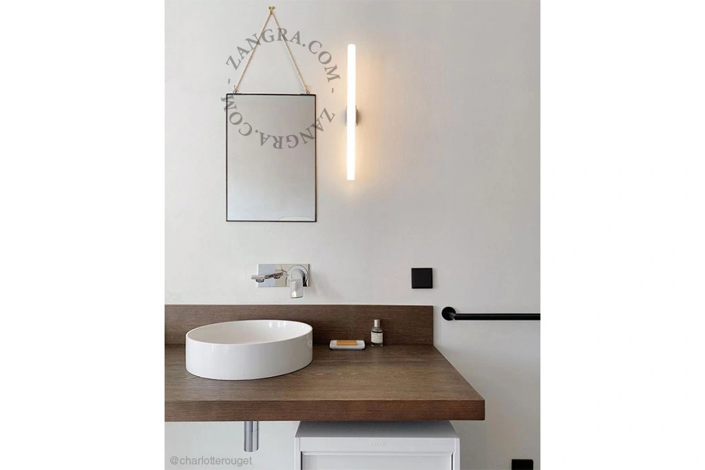 krom væg eller loft lampe S14d - opal stick pære