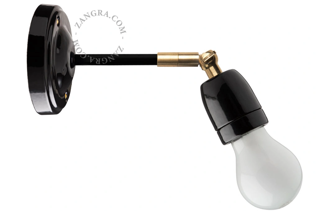 regulowana lampa ścienna Pure Porcelain - czarna