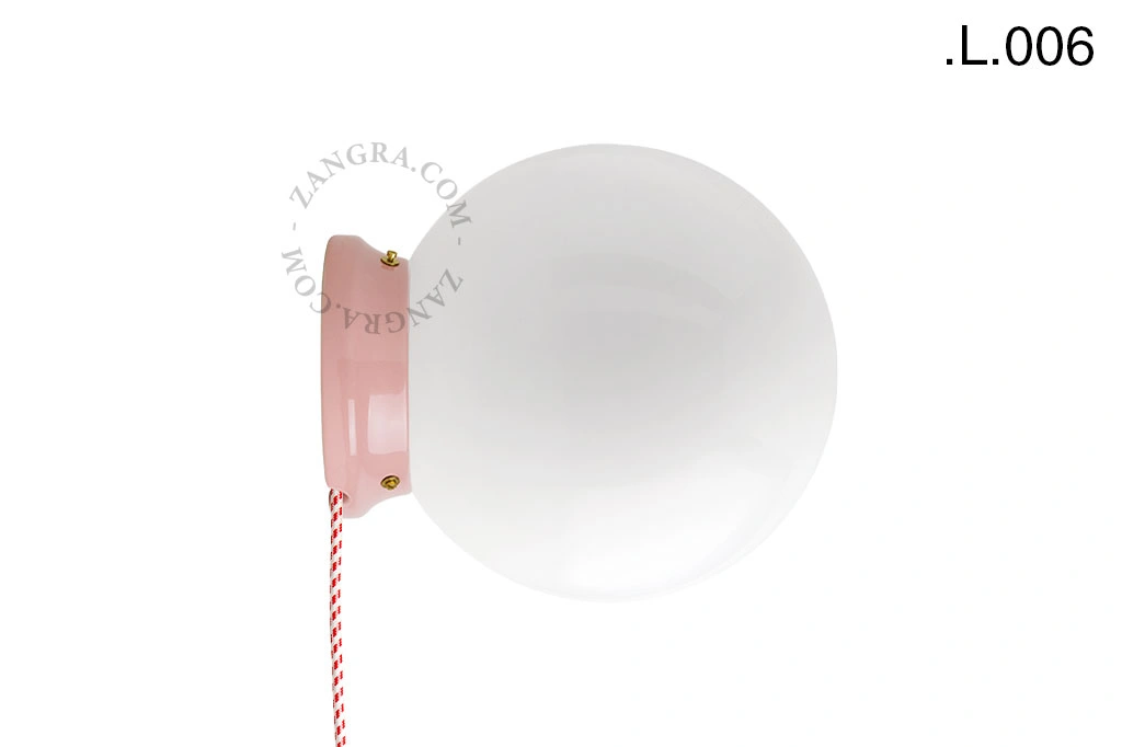 applique ou lampe de table Cédric en porcelaine rose