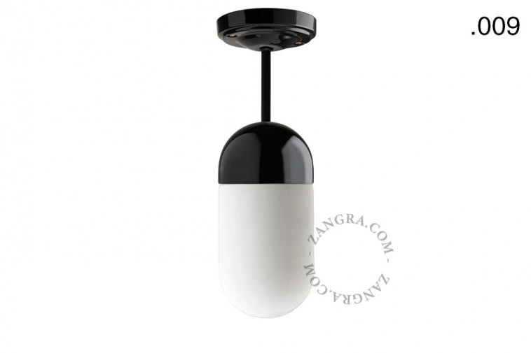 lampa porcelana ze szklanym kloszem