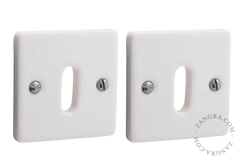 white porcelain keyhole covers
