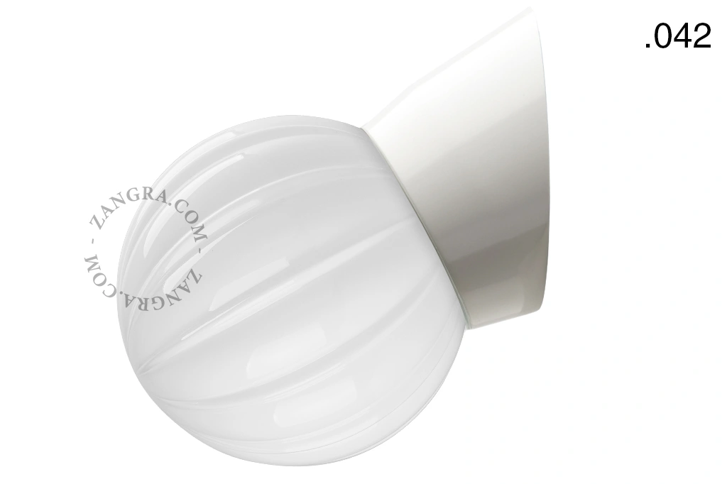 applique blanche - globe en verre - Ø 11 cm
