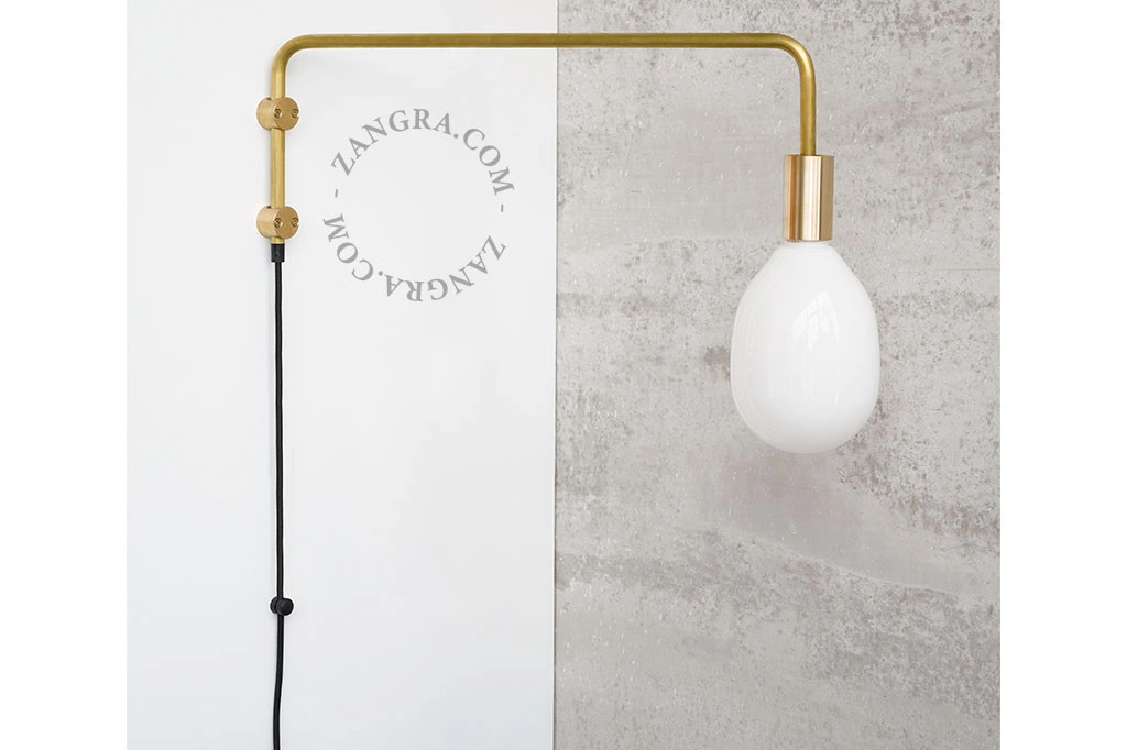 messing wandlamp met zwenkarm