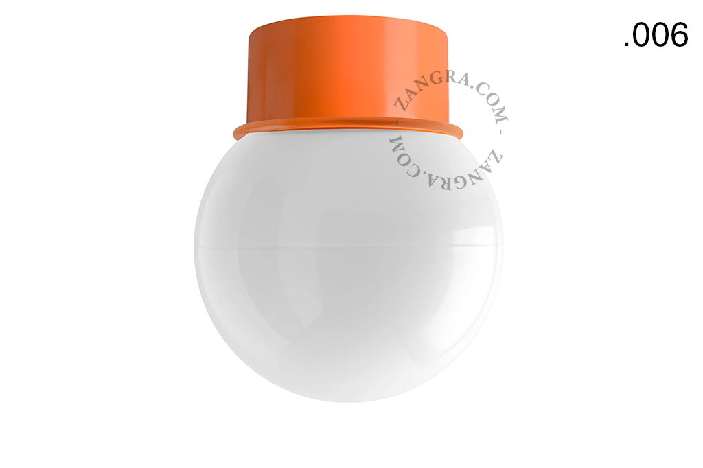 orange wall or ceiling light - glass shade - Ø 10 cm