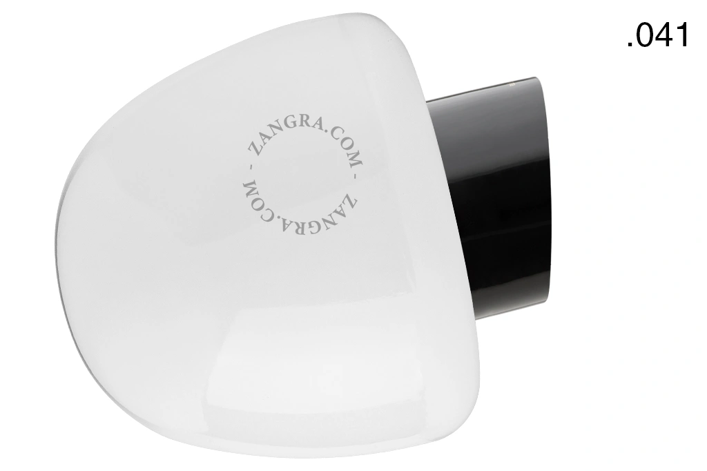 vägglampa i svart porslin för badrum med glasskärm – Ø 10cm - IP54