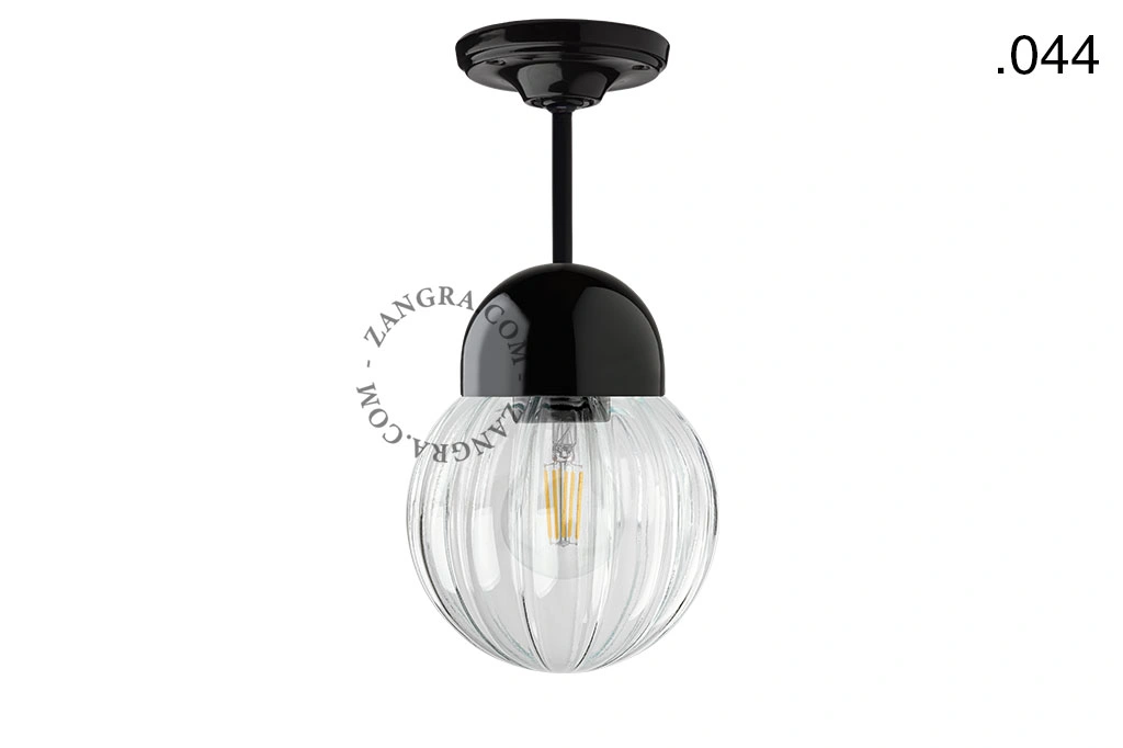 lampa porcelana ze szklanym kloszem