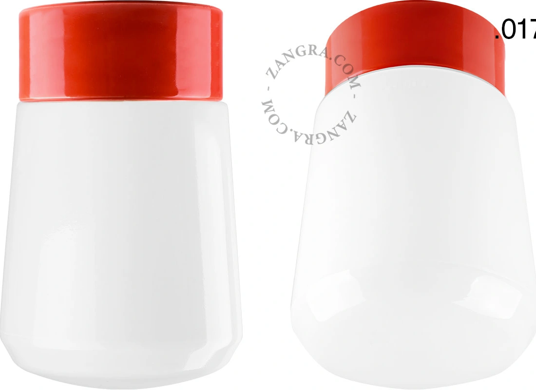 Leuchte David aus rotem Porzellan - Ø 10 cm