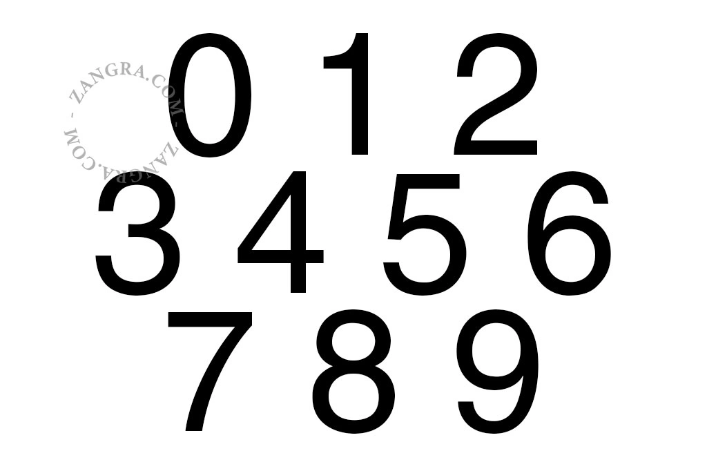adhesive numbers - 0 to 9