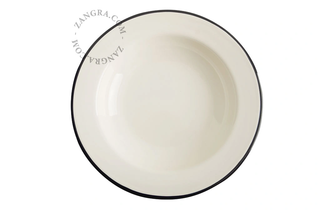 tiefer Teller aus blauer Emaille - Ø 24cm