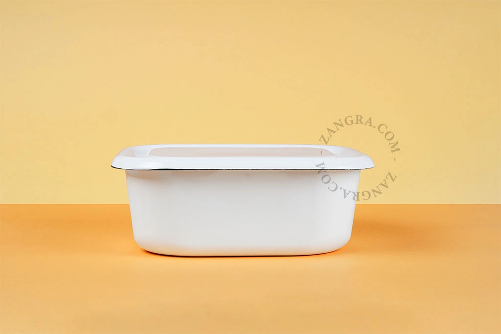 fuente de horno esmaltada 23 cm - blanco