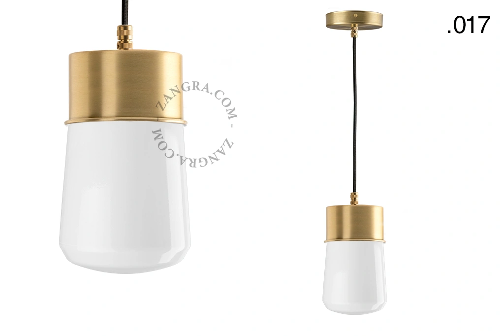 brass pendant light - glass shade - Ø 10 cm