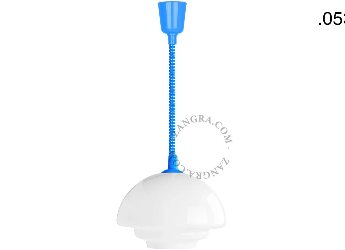 lampa wisząca Emile z niebieskim przewodem spiralnym