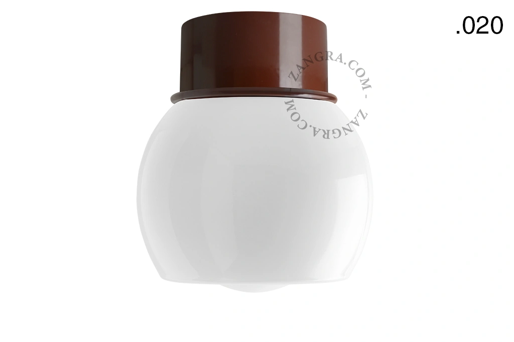 brown wall or ceiling light - glass shade - Ø 10 cm