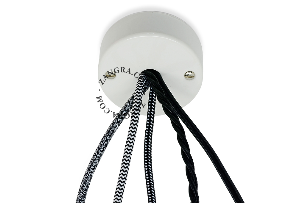 white porcelain ceiling rose - up to 5 cables