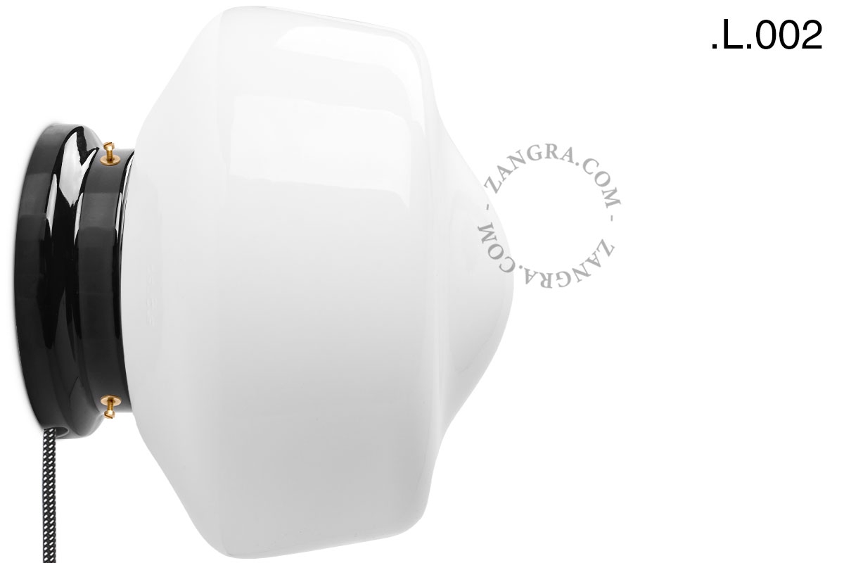 applique ou lampe de table Cédric en porcelaine noire