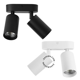 surface-mounted double LED spotlight Canelle