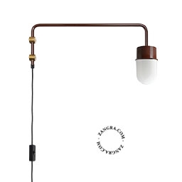 plug-in væglampe med svingarm Abbie - brun