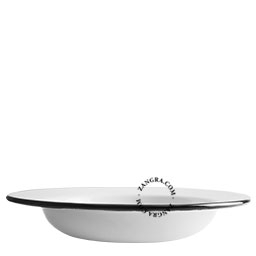 biały głęboki talerz emaliowany - Ø 24 cm