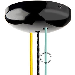 metallic ceiling rose XL (3 cables) - black