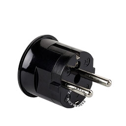 ficha macho CEE 7/7 em preto