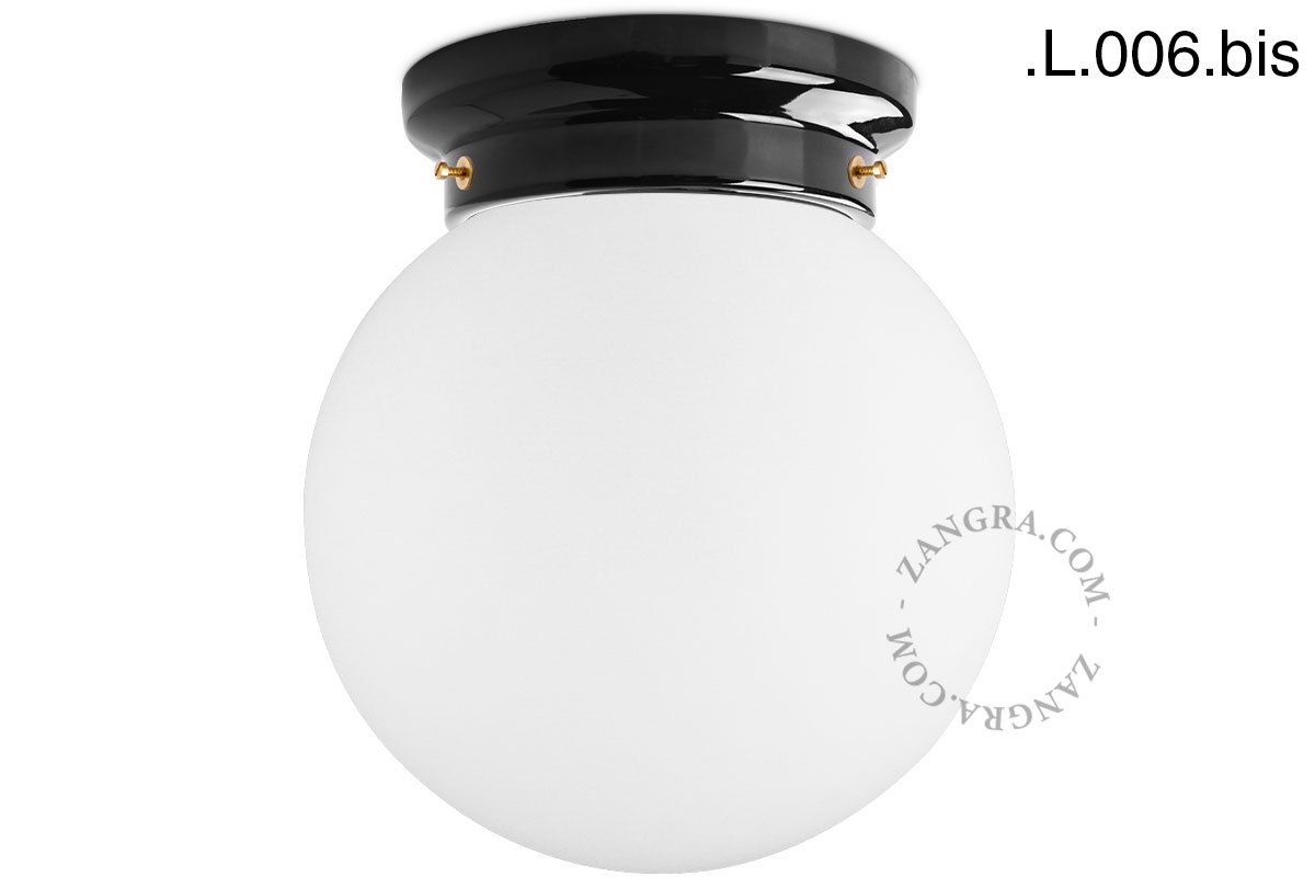 Art Deco lampa Chaella i svart porslin