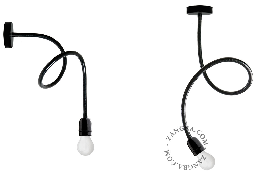 væg- eller loftslampe i porcelæn med fleksibel arm