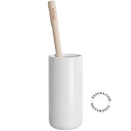 uchwyt na szczotkę toaletową - biała porcelana