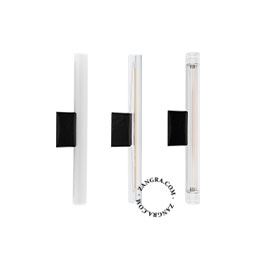 lampe S14d en porcelaine noire - 30 cm