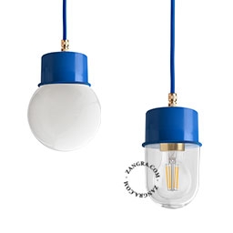 gelakte hanglamp - blauw