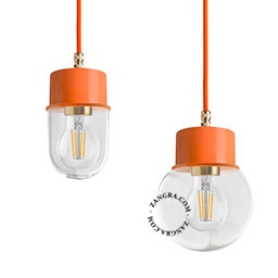 gelakte hanglamp - oranje
