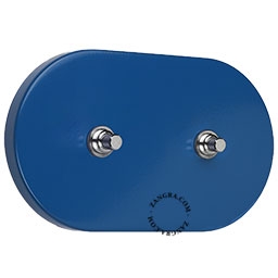 interruptor azul - duplo botão de pressão niquelado