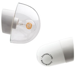 vägglampa i porslin för badrum med glasskärm – Ø 10cm - IP54