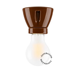 lampada in porcellana marrone
