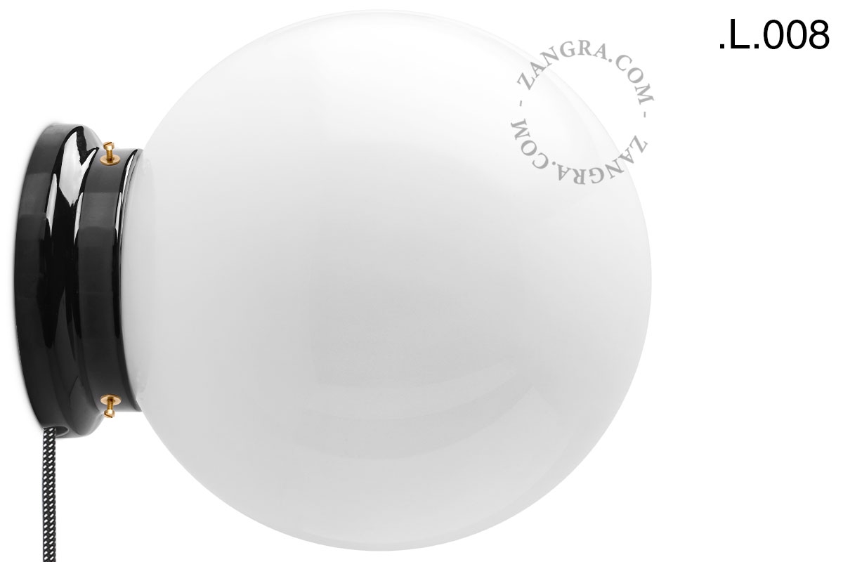 applique ou lampe de table Cédric en porcelaine noire